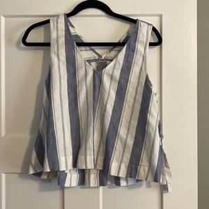 Madewell blue and white flowy tank